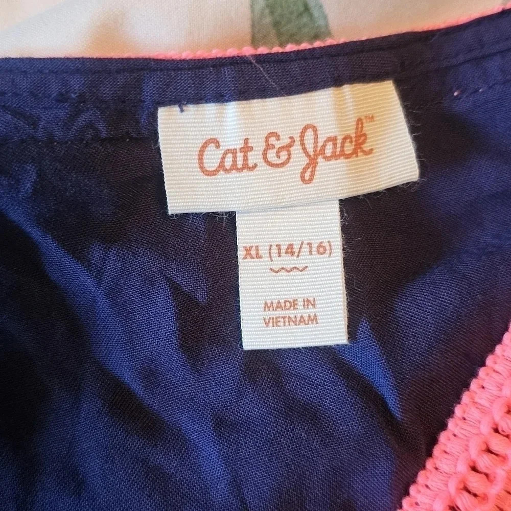 Cat & Jack Girl's Embroidered Boho Short Sleeve Top Size XL (14/16) - Picture 8 of 11